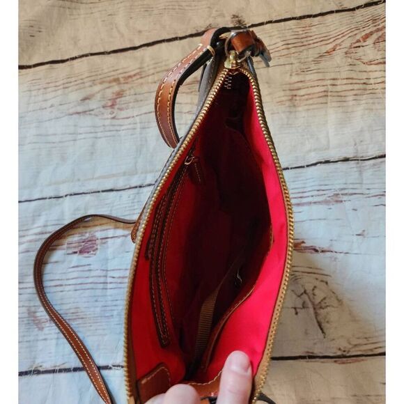 Dooney & Bourke Taupe Pebbled Leather Crossbody - Picture 7 of 10